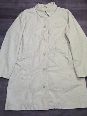 Eddie Bauer Womens Trench Coat Lightweight Rain Jacket Spring Pea Green XL